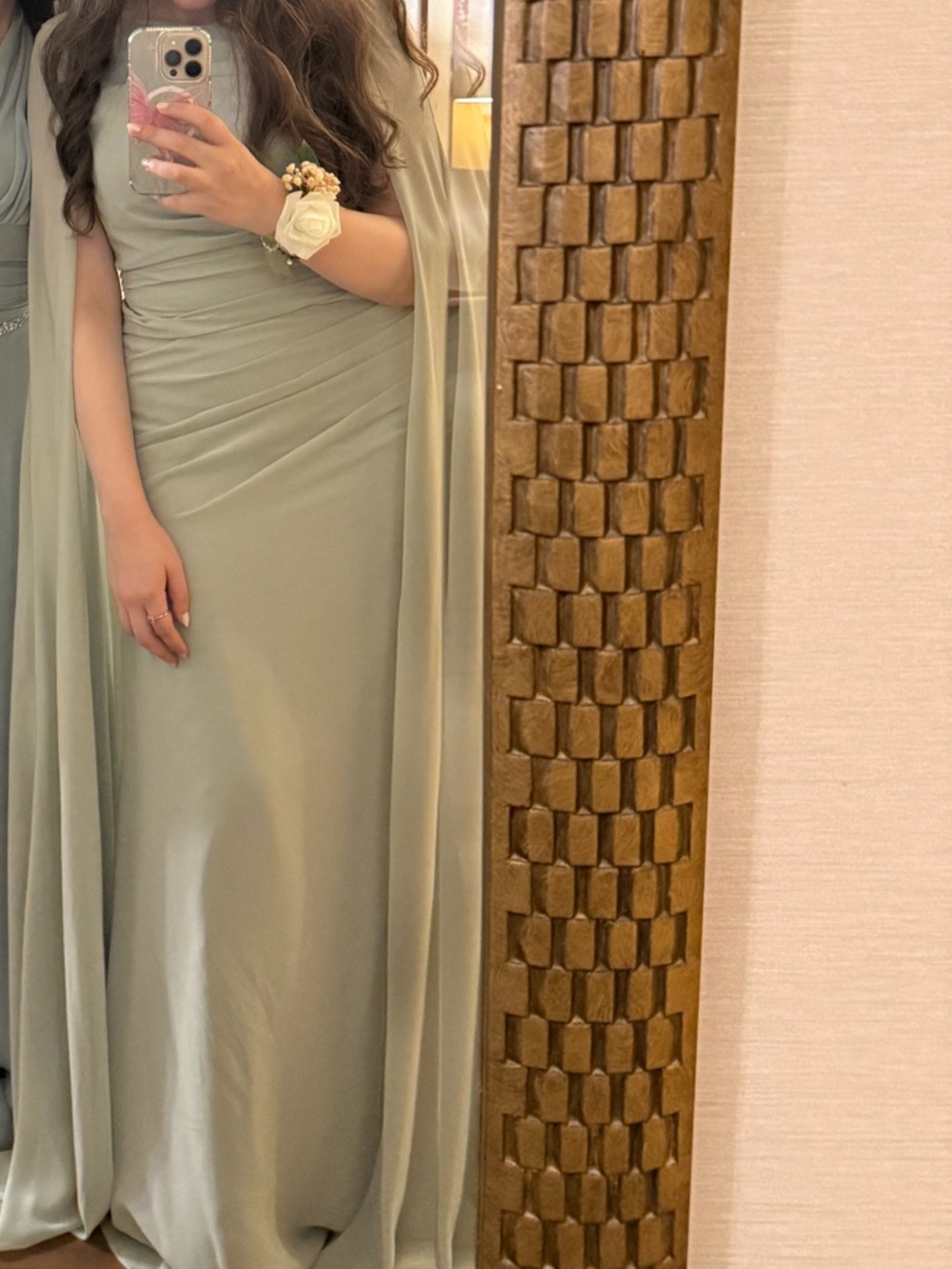Sheath/Column V-Neck Floor-Length Chiffon Evening Dress With Pleated
